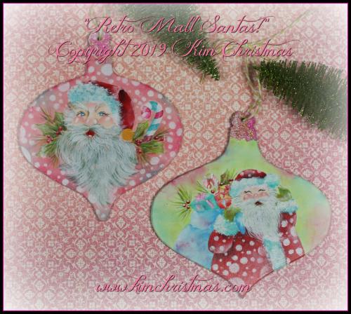 "Retro Mall Santa's' W19-3Wood